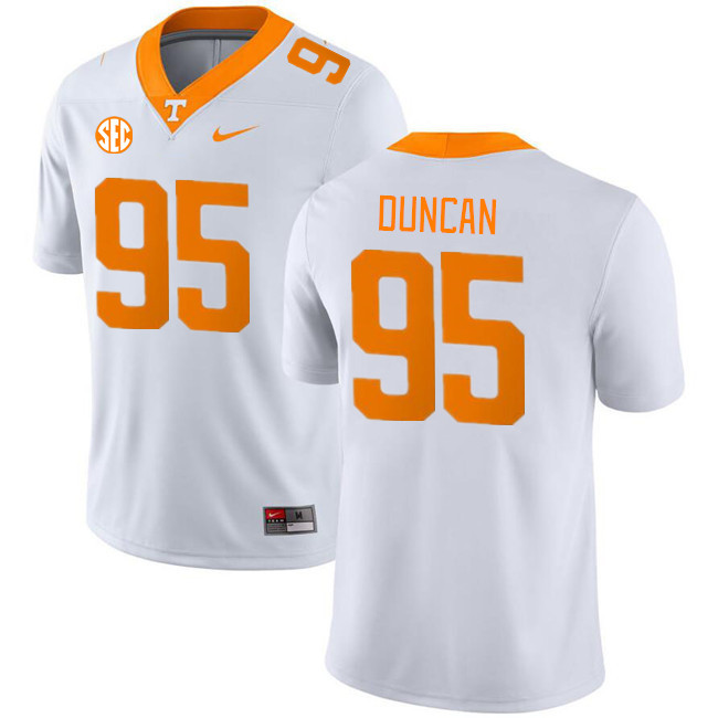 Men #95 Trevor Duncan Tennessee Volunteers College Football Jerseys Stitched Sale-White - Click Image to Close